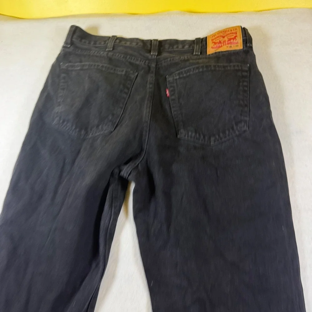 Levis 550 Relaxed Fit Tapered Leg Jeans Mens 38x32 Faded Black Denim 5-Pocket